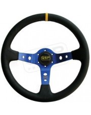 Steering wheel QSP 3 spoke 350mm / 90mm leather blue
